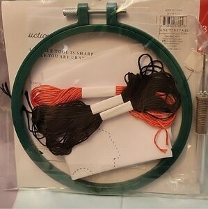 Colorful Embroidery Kit with Canvas and Tools